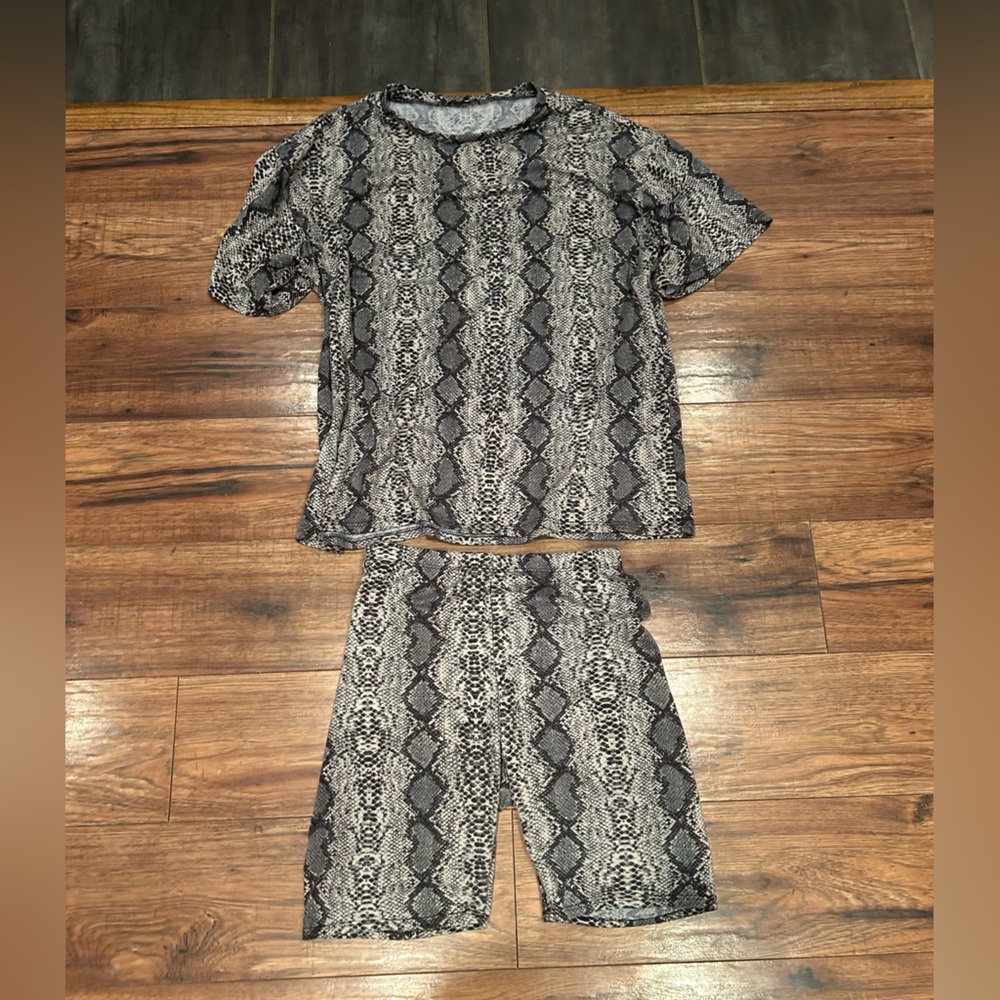 Snakeskin Print Pants and Top Set